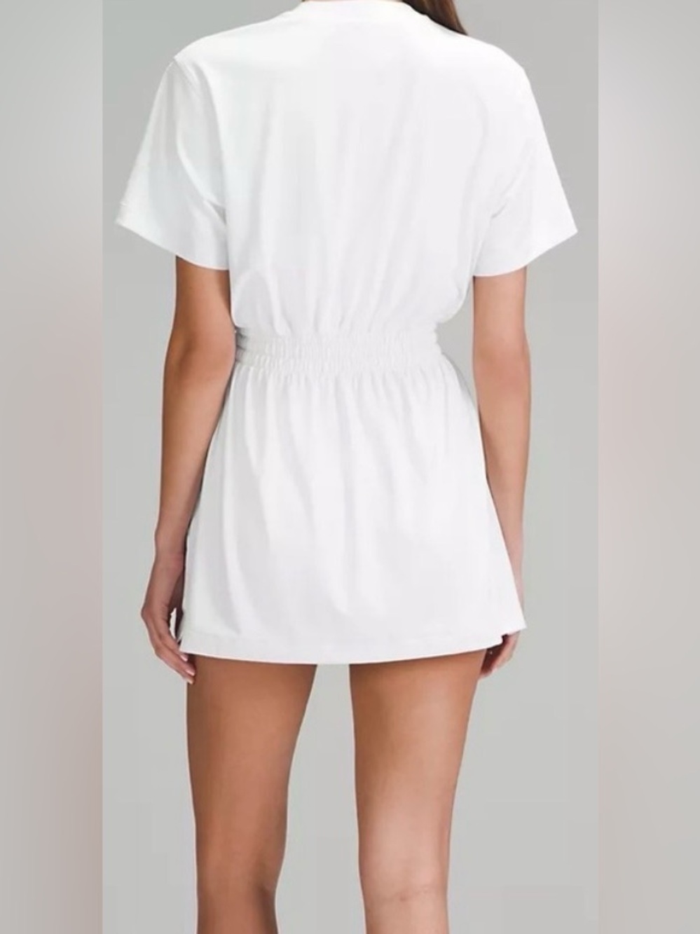 Lululemon Athletica NWT White Smocked Waist T Short Dress - Picture 2 of 6
